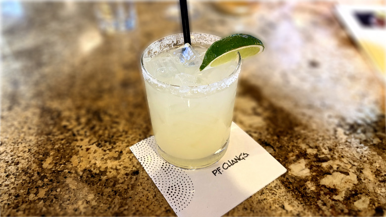 pf chang's margarita on bar counter
