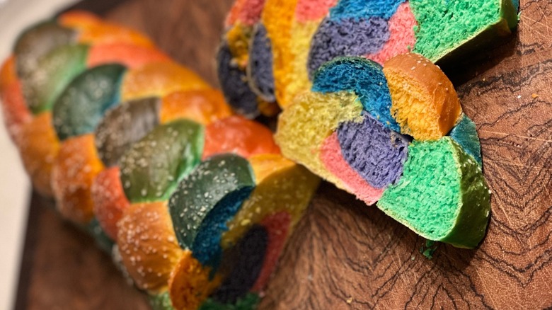 rainbow challah bread