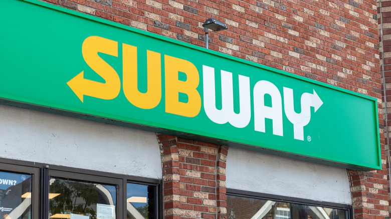Close-up of Subway storefront