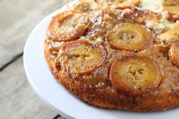 Food Babbles — Peach Thyme Upside Down Cake