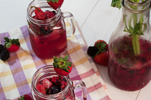 Girl in the Little Red Kitchen — Mixed Berry Basil Lemonade