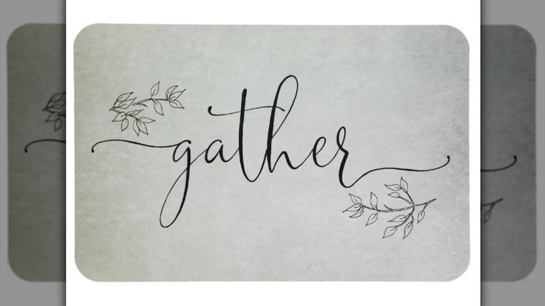 Gather gray placemat on white background