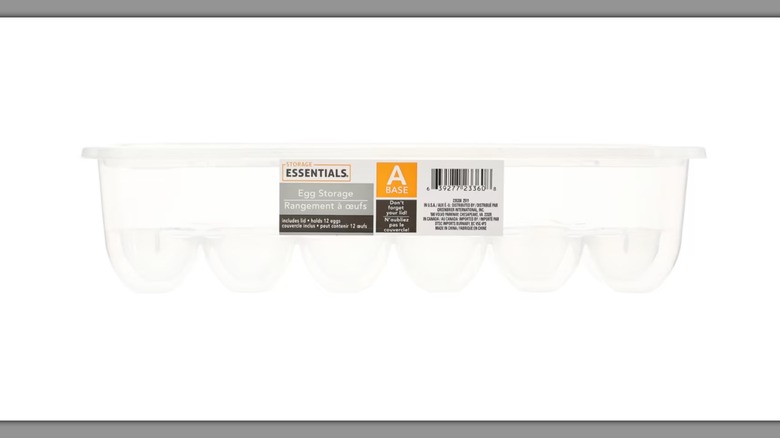 A Essentials Rectangular Plastic Egg Storage Container on a white background