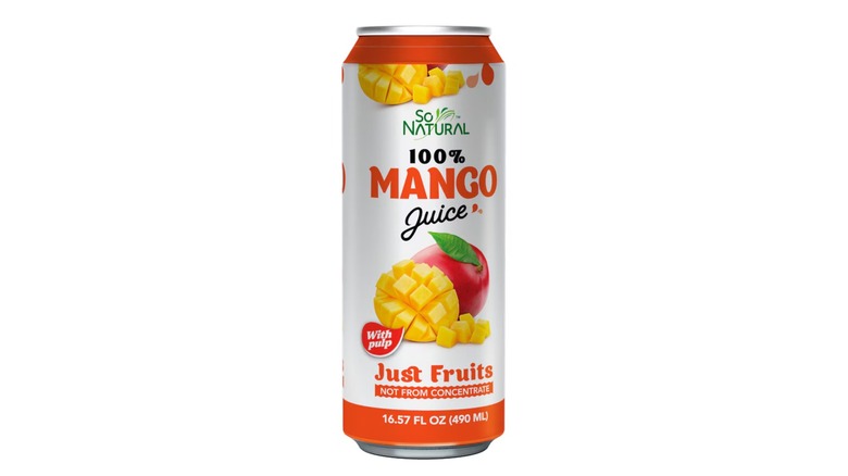 A can of So Natural Mango Juice