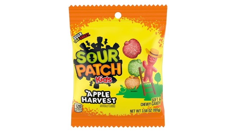 A bag of Sour Patch Kids Apple Harvest