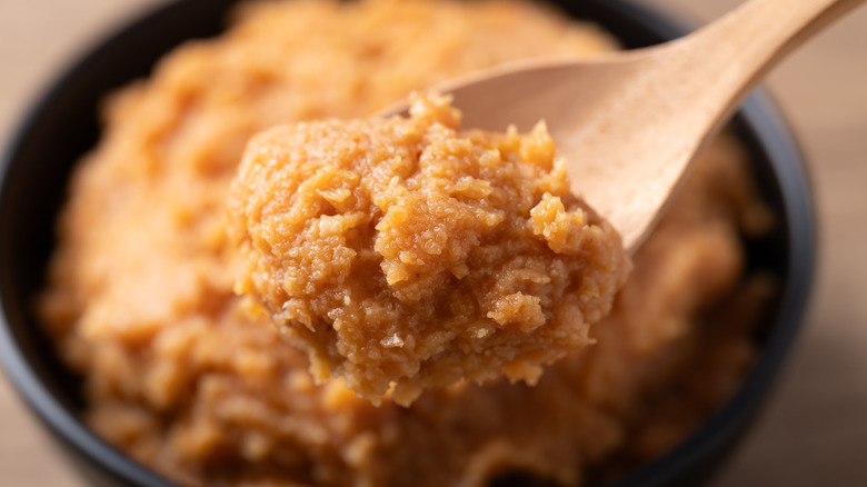 Bowl of miso paste