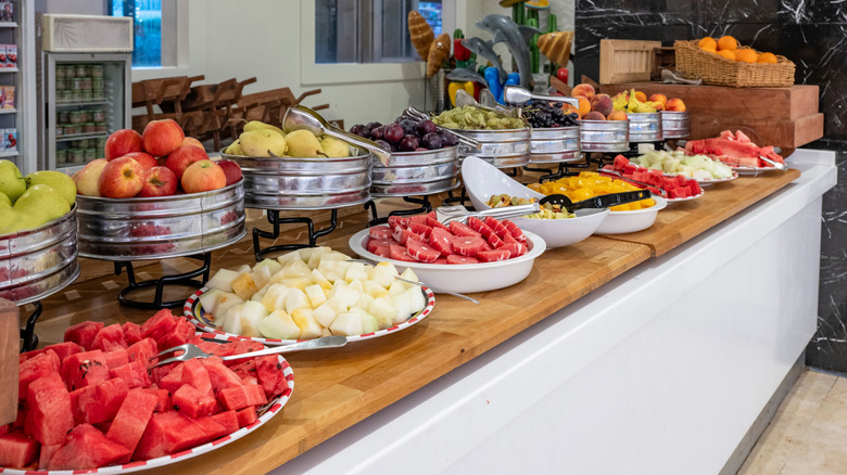 Assortment of fruit at buffet