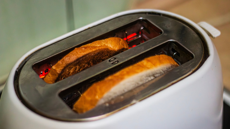 Bread in toaster