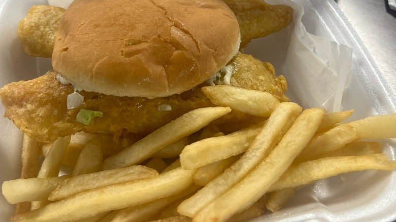 Captain D's Giant Fish Sandwich with fries