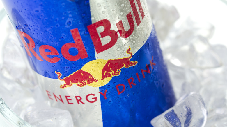 Can of Red Bull on ice