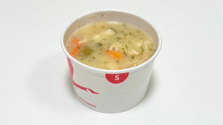A Wawa Chicken Noodle Soup in a to-go container