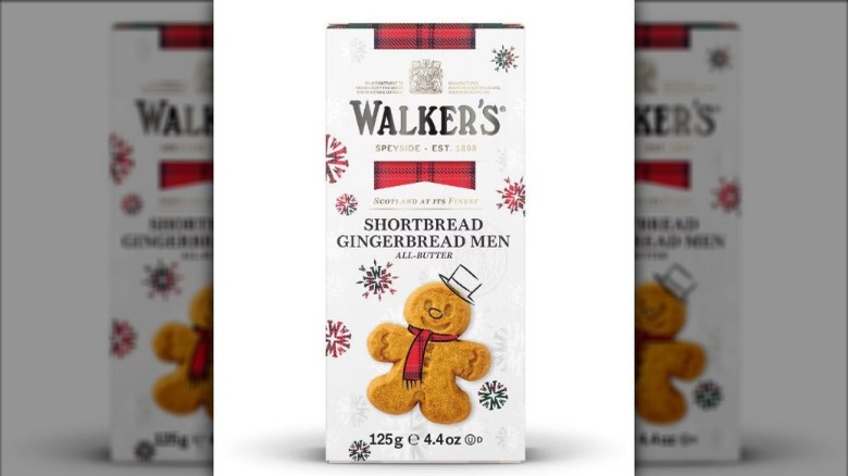 A box of Walker's Shortbread Gingerbread Men on a white background