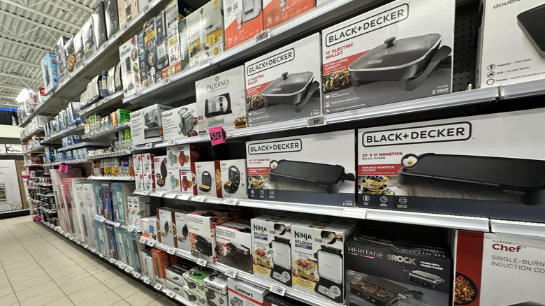 The kitchen appliance section at a HomeGoods store
