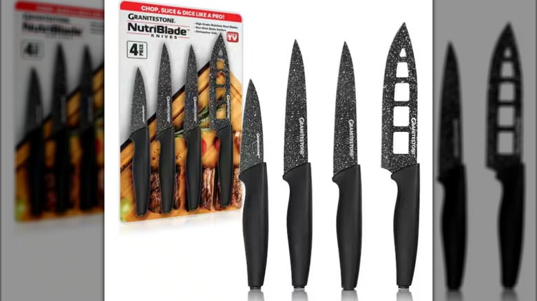 four steel kitchen knives