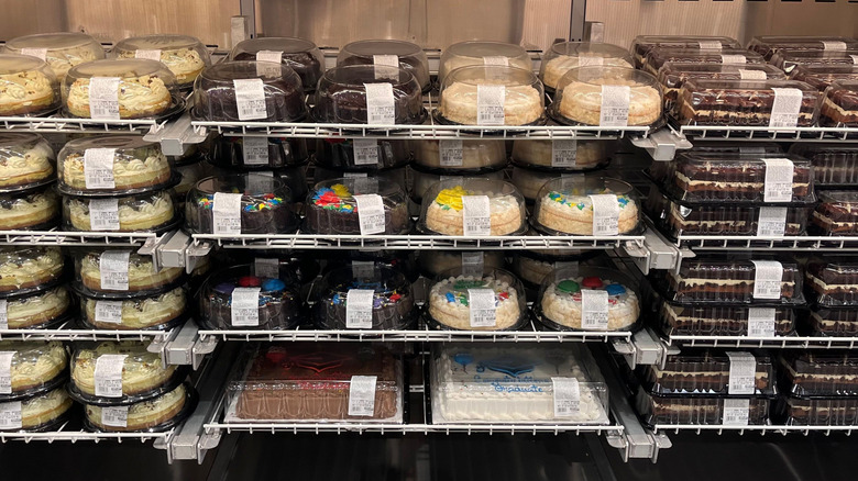 Costco bakery section with pies and cakes.