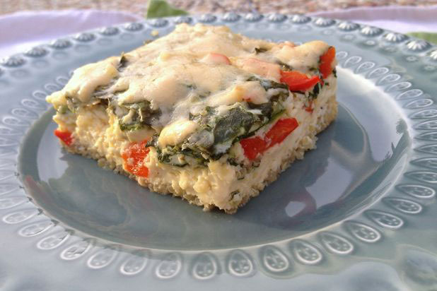 Baked Quinoa with Spinach, Red Peppers, and Cheese Recipe