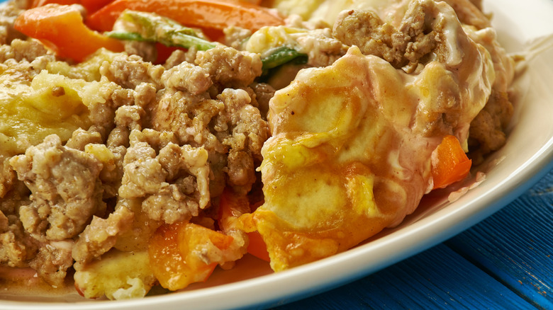 Closeup of Doritos casserole