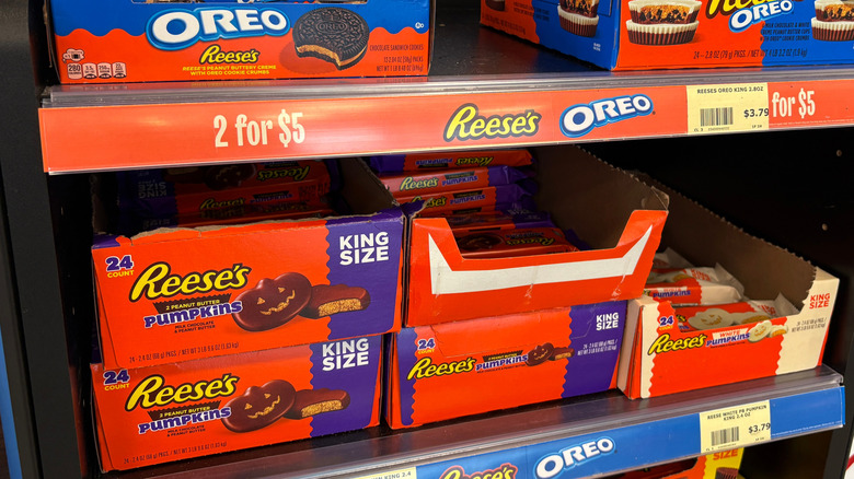 The candy section in a Wawa advertising a special promotion