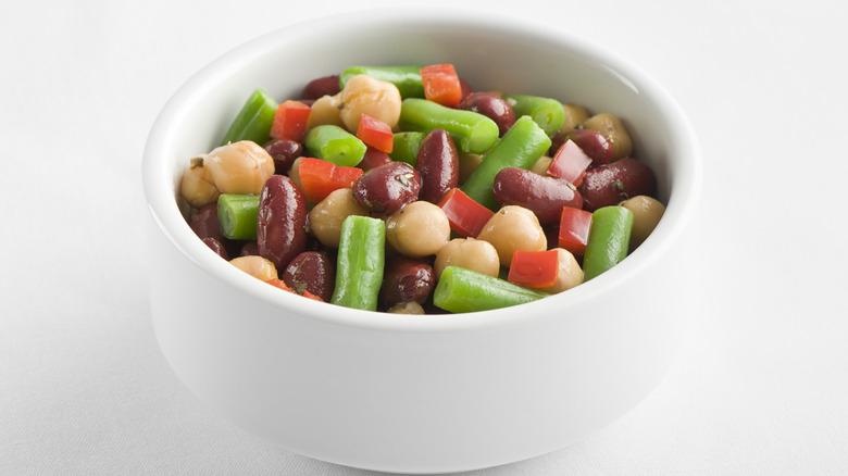 three bean salad in bowl
