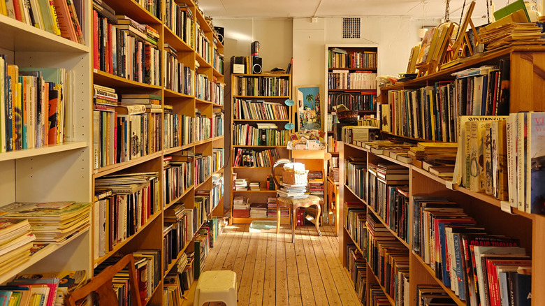 Hundreds of books on shelves