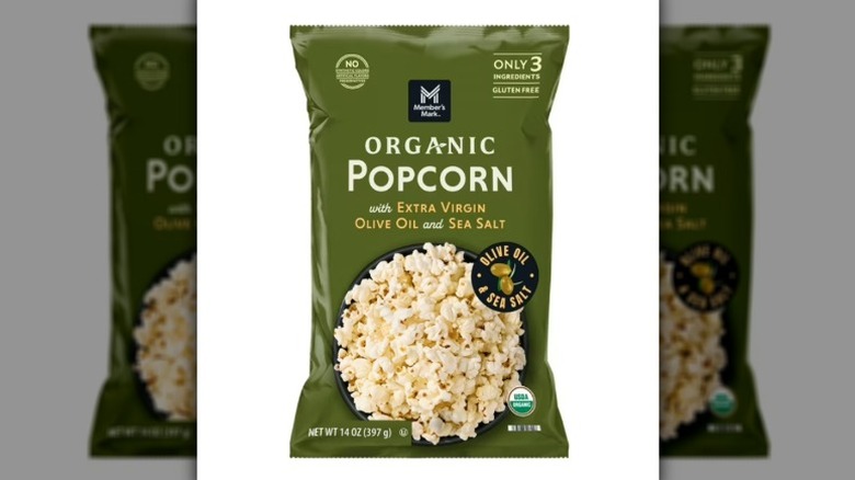A bag of Member's Mark Organic Popcorn from Sam's Club