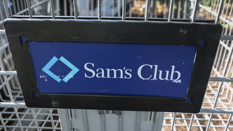 The Sam's Club logo on a shopping cart