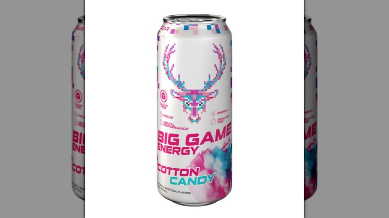 A can of cotton candy Big Game Energy on a white background