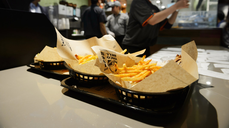Taco Bell fries in basket