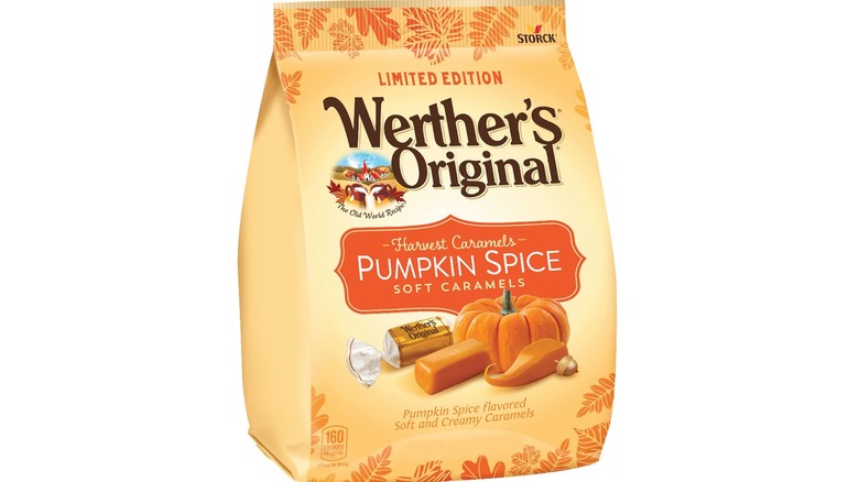 Product image of a bag of Werther's Original harvest caramels pumpkin spice