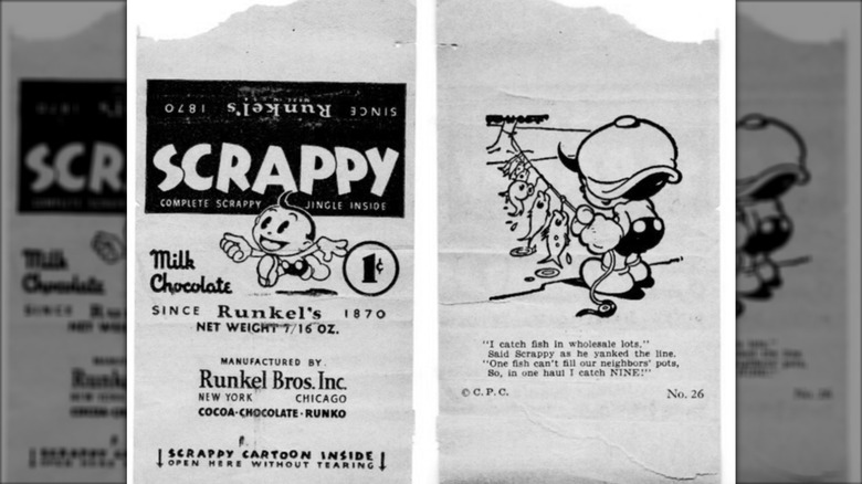 Scrappy candy bar wrapper by Runkel brothers