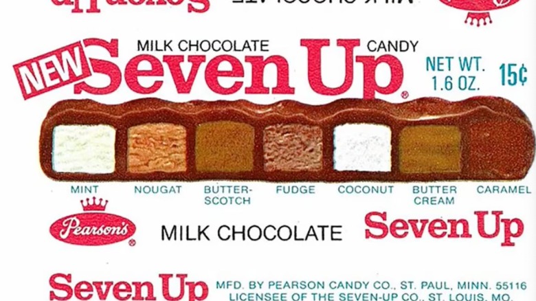 Seven Up Bar wrapper showcasing seven flavors