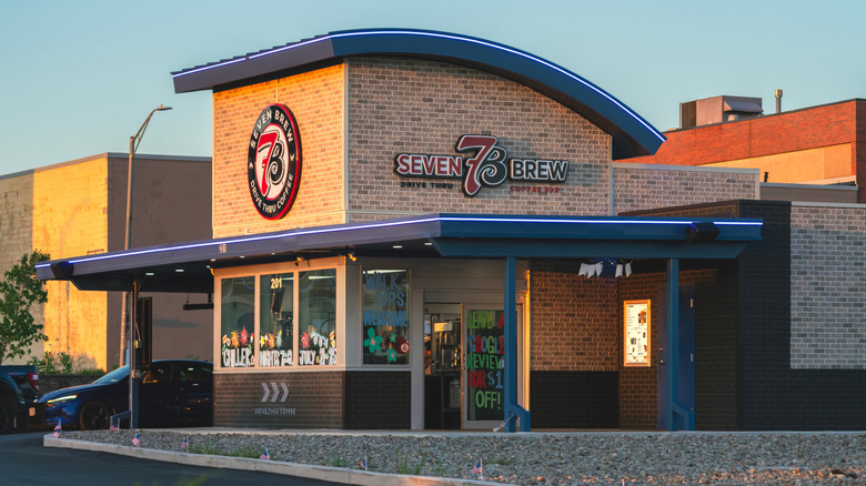The exterior of a 7 Brew coffee shop