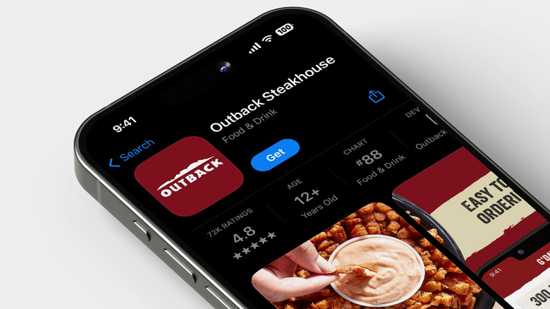 Outback Steakhouse app on a phone
