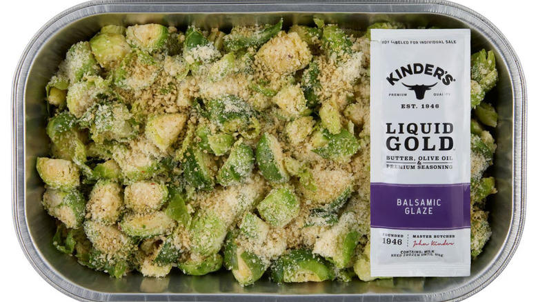 A pack of Member's Mark Garlic Parmesan Brussels Sprouts with Balsamic Glaze by Sam's Club