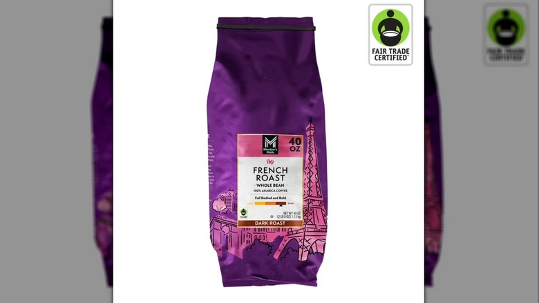 A purple bag of Member's Mark French Roast Whole Bean Coffee