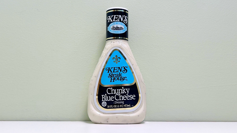A bottle of Ken's Steak House Chunky Blue Cheese Dressing