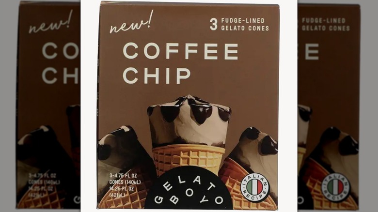 Gelato Boy Coffee Chip Cones on a white background