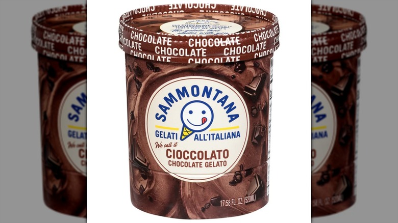 Sammontana Chocolate Cioccolato Gelato on a white background