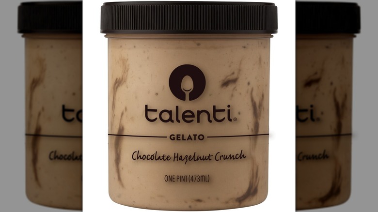 Talenti Chocolate Hazelnut Crunch Gelato on a white background