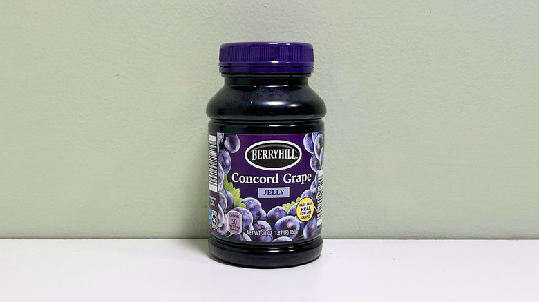 A jar of Berryhill Concord Grape Jelly