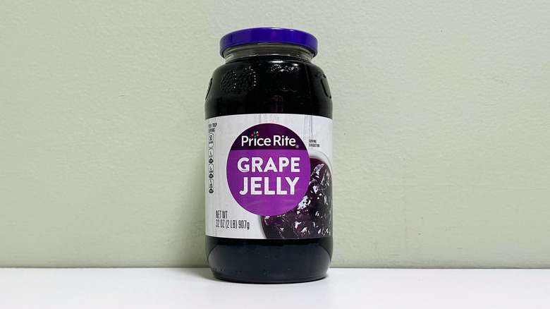 A jar of Price Rite Grape Jelly