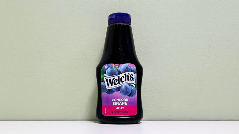 A container of Welch's Concord Grape Jelly