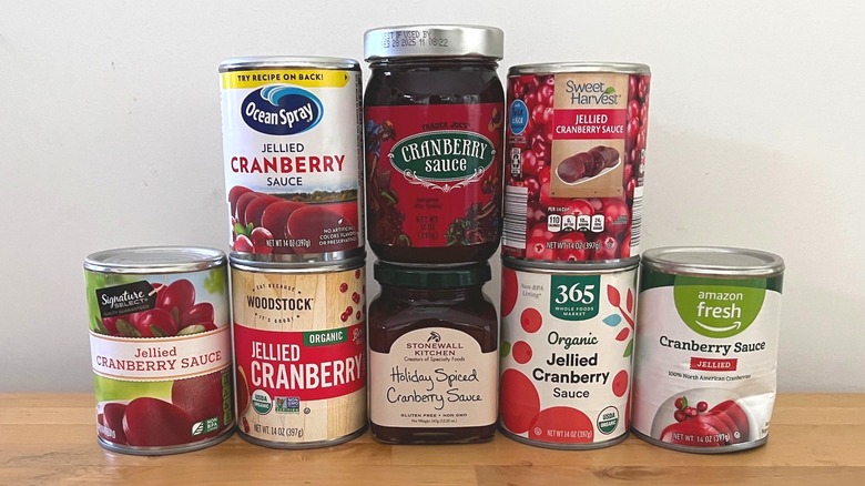 Cans of cranberry sauce