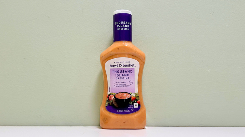 A bottle of Bowl and Basket Thousand Island Dressing