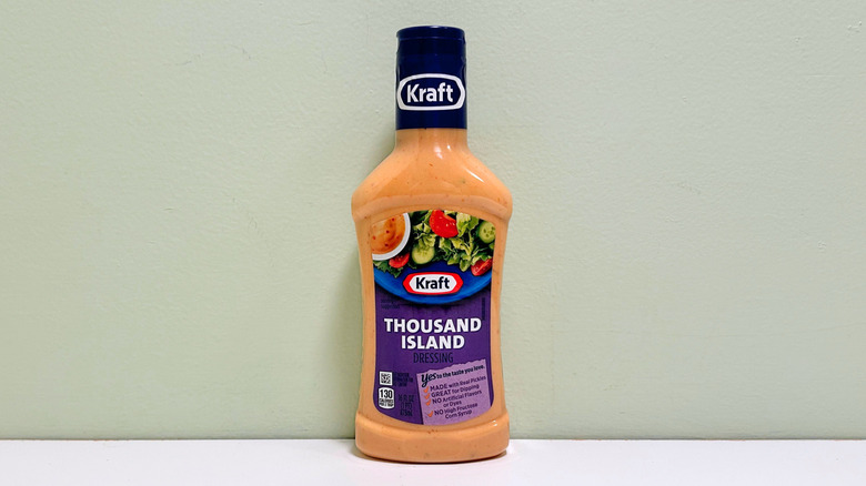 A bottle of Kraft Thousand Island Dressing