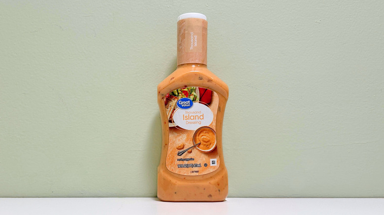 A bottle of Great Value Thousand Island Dressing
