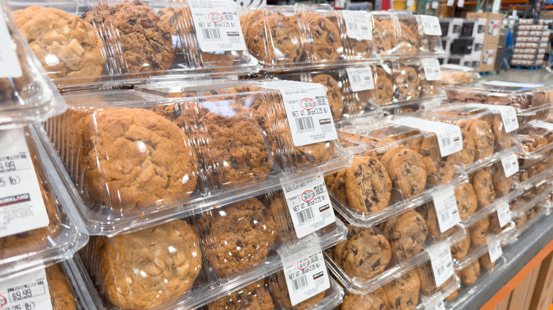 Costco triple cookie variety in plastic clamshells