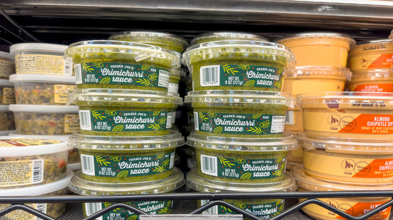 Trader Joe's sauces on shelf