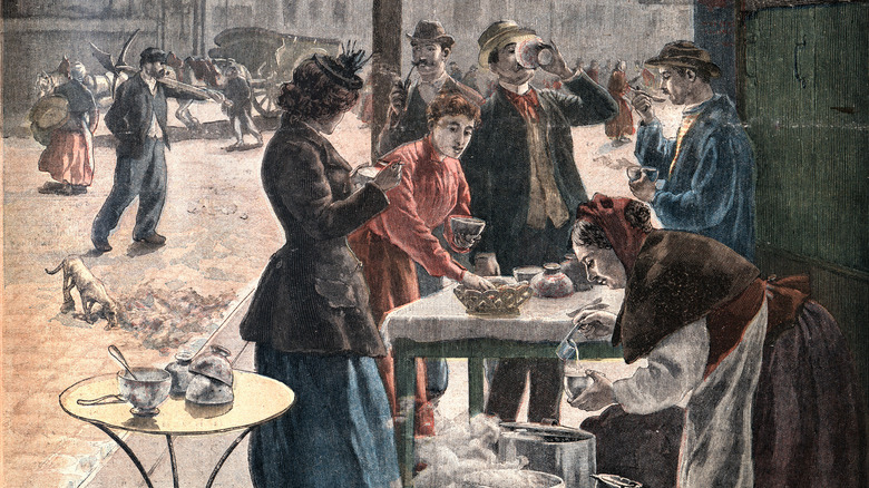 painting of coffee drinkers