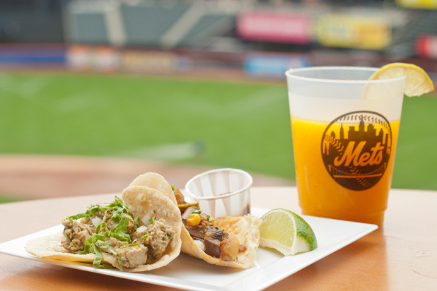 El Verano Taqueria's Chicken Pipian Taco, Vegetarian Taco, and Mango Chile Frozen Non-Alcoholic Margarita